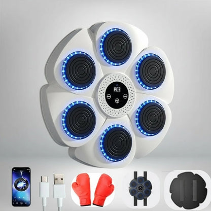 Wall-Mounted Boxing Trainer Bluetooth Music & RGB Lighting