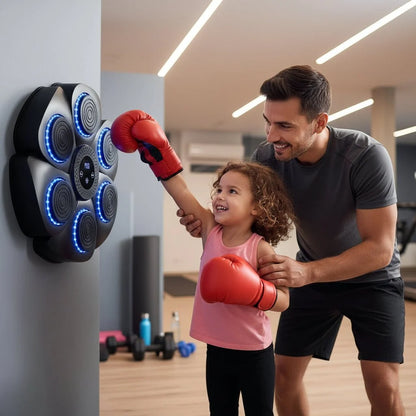 Wall-Mounted Boxing Trainer Bluetooth Music & RGB Lighting