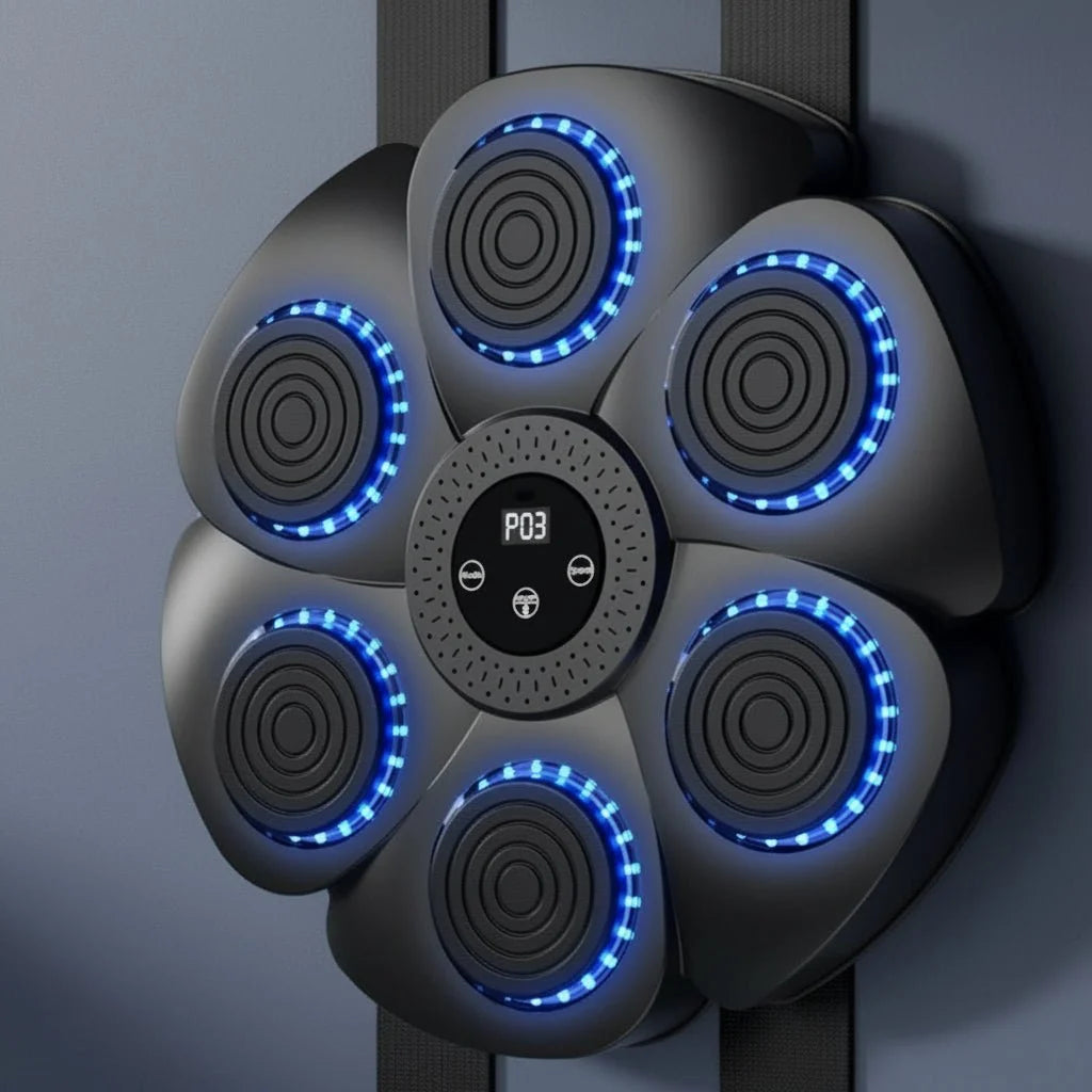 Wall-Mounted Boxing Trainer Bluetooth Music & RGB Lighting