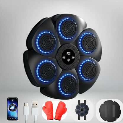 Wall-Mounted Boxing Trainer Bluetooth Music & RGB Lighting