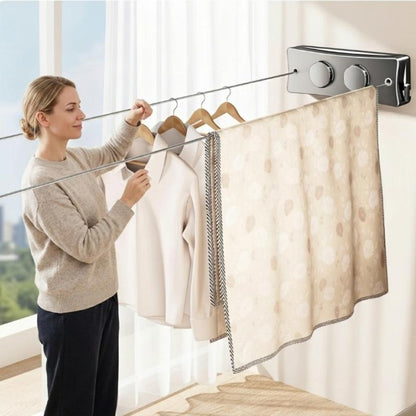 Wall-Mounted Clothes Drying Rack Extendable 5.1 m Double Line