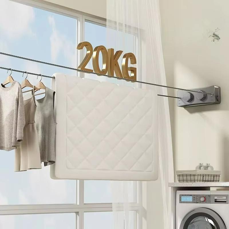 Wall-Mounted Clothes Drying Rack Extendable 5.1 m Double Line