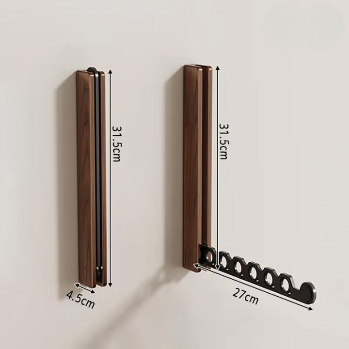 Wall-Mounted Clothes Rack Foldable Solid Wood