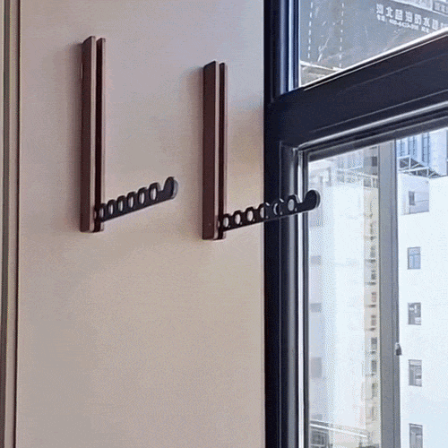 Wall-Mounted Clothes Rack Foldable Solid Wood