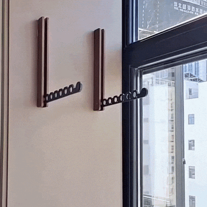 Wall-Mounted Clothes Rack Foldable Solid Wood