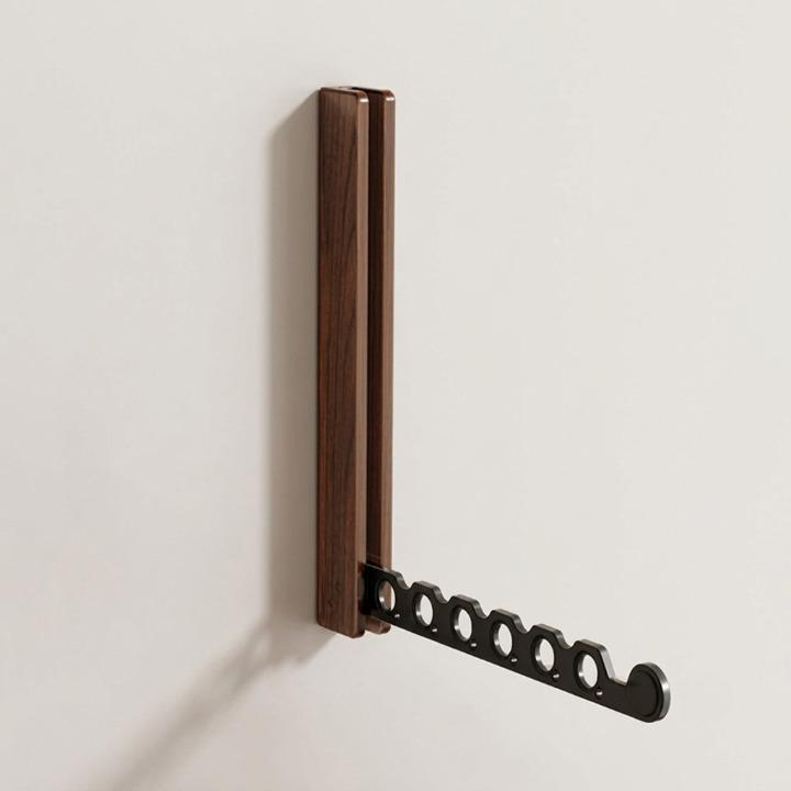 Wall-Mounted Clothes Rack Foldable Solid Wood