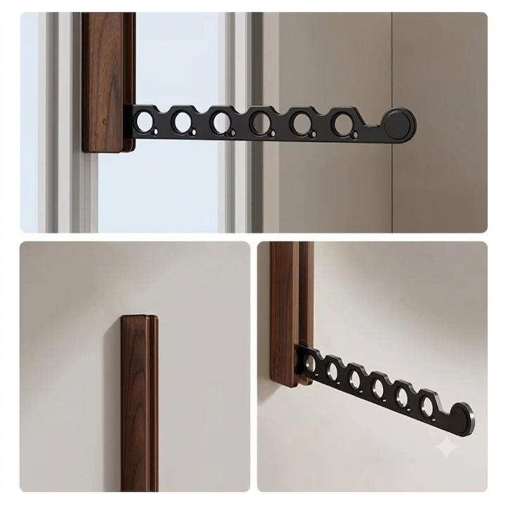 Wall-Mounted Clothes Rack Foldable Solid Wood