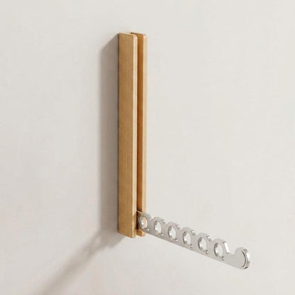 Wall-Mounted Clothes Rack Foldable Solid Wood