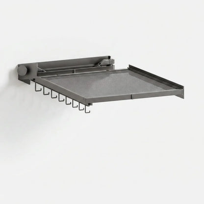 Wall-Mounted Drying Rack Fold-Flat Space-Saving Garment Rail & Side Hooks