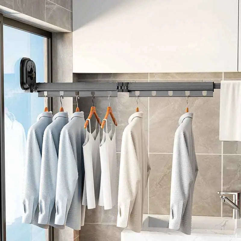 Wall-Mounted Drying Rack Foldable & Space-Saving Suction Mount