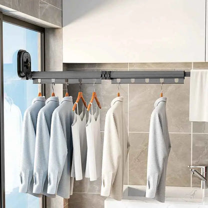 Wall-Mounted Drying Rack Foldable & Space-Saving Suction Mount