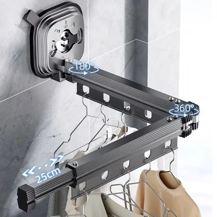 Wall-Mounted Drying Rack Foldable & Space-Saving Suction Mount