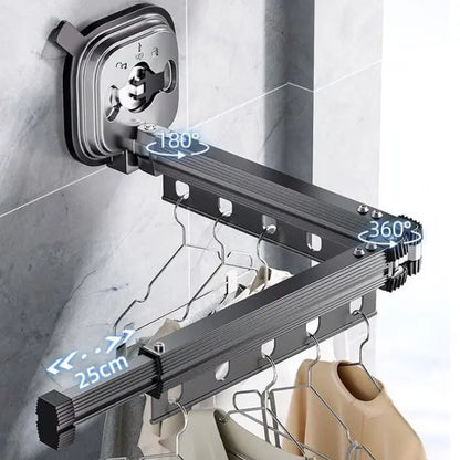 Wall-Mounted Drying Rack Foldable & Space-Saving Suction Mount