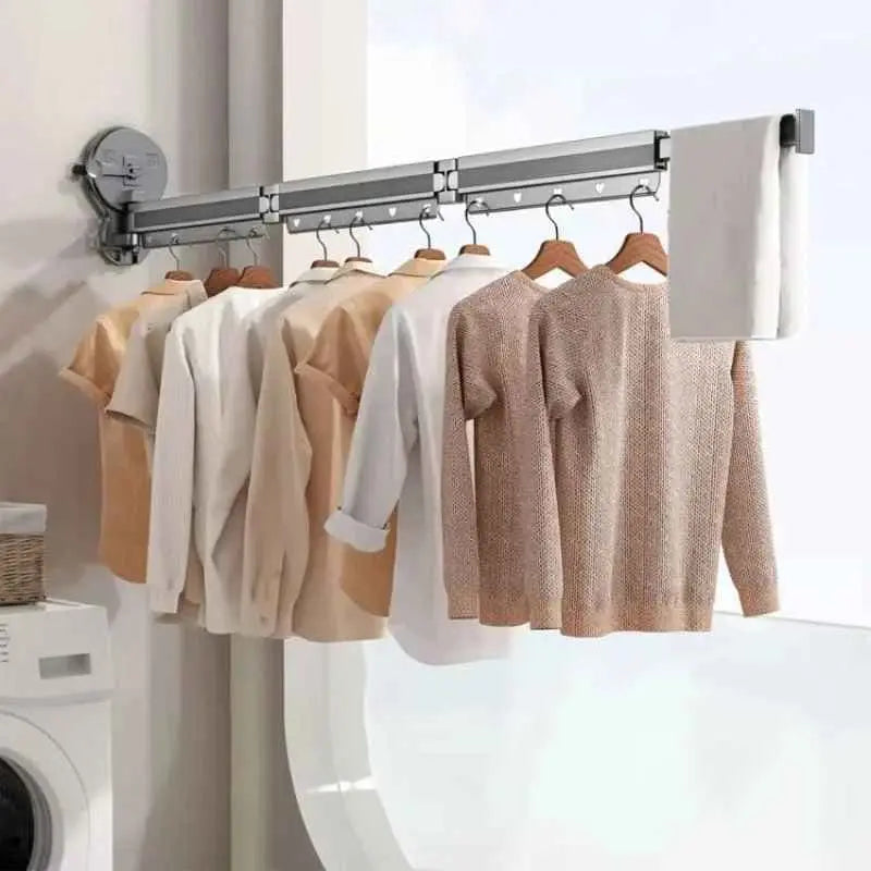 Wall-Mounted Drying Rack Foldable & Space-Saving Suction Mount