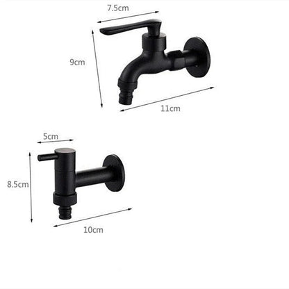 Wall-Mounted Garden Faucet Solid Brass Matte Black