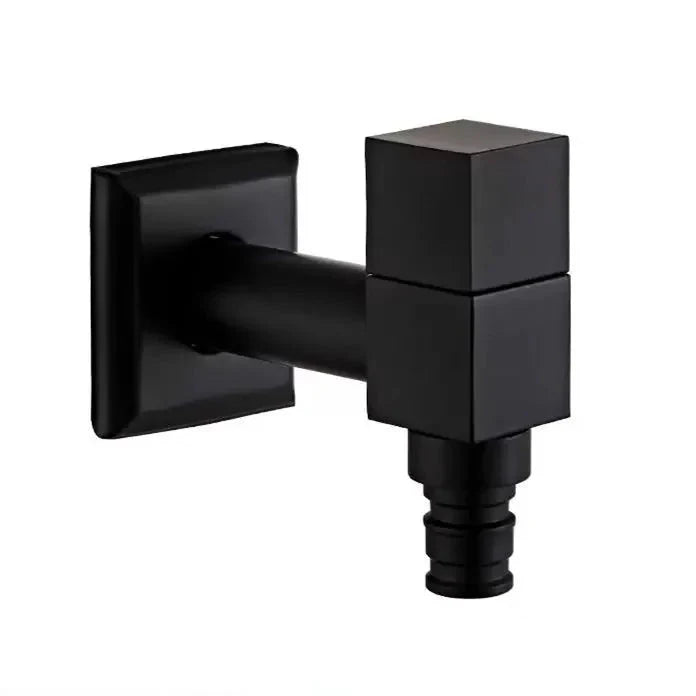 Wall-Mounted Garden Faucet Solid Brass Matte Black