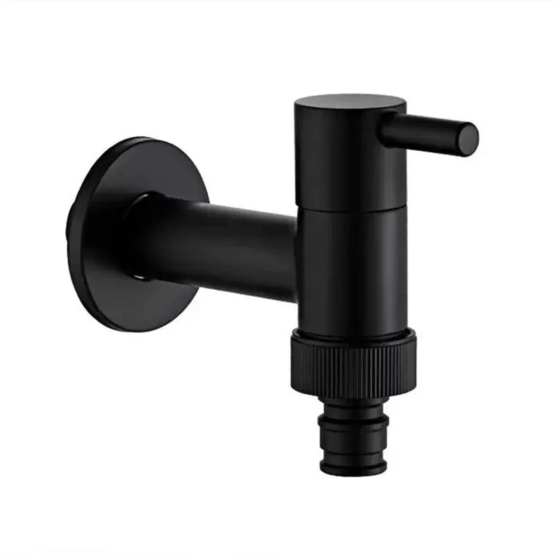 Wall-Mounted Garden Faucet Solid Brass Matte Black