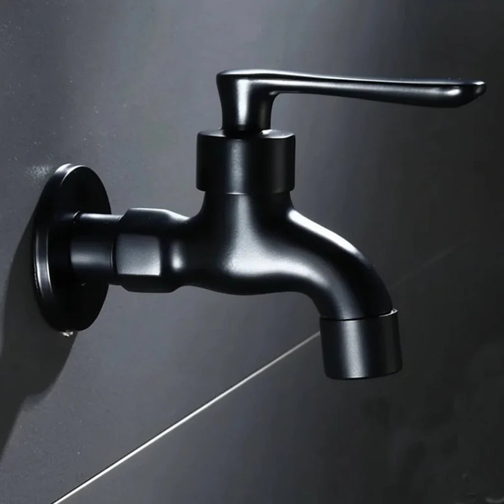 Wall-Mounted Garden Faucet Solid Brass Matte Black