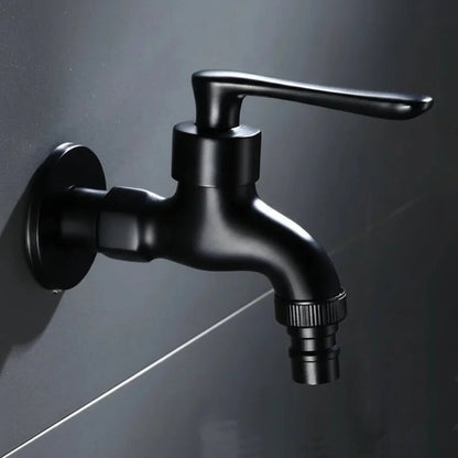 Wall-Mounted Garden Faucet Solid Brass Matte Black