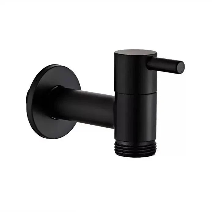 Wall-Mounted Garden Faucet Solid Brass Matte Black