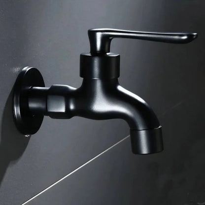 Wall-Mounted Garden Faucet Solid Brass Matte Black