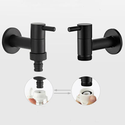 Wall-Mounted Garden Faucet Solid Brass Matte Black