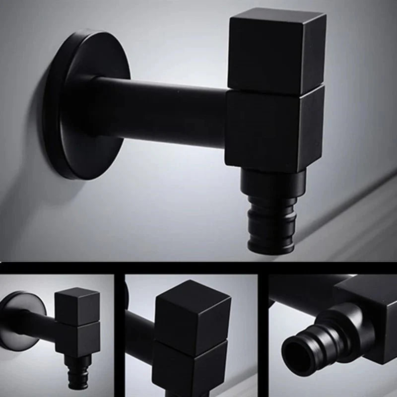 Wall-Mounted Garden Faucet Solid Brass Matte Black