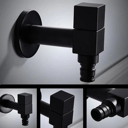 Wall-Mounted Garden Faucet Solid Brass Matte Black