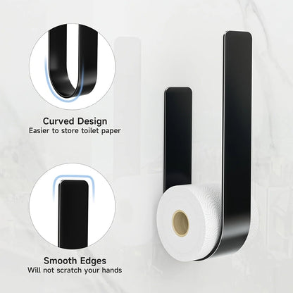 Wall-Mounted Toilet Paper Holder Stainless Steel No-Drill 3-Roll