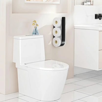Wall-Mounted Toilet Paper Holder Stainless Steel No-Drill 3-Roll