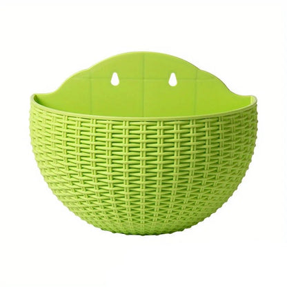 Wall Planter Rattan-Look Water Reservoir & Drainage