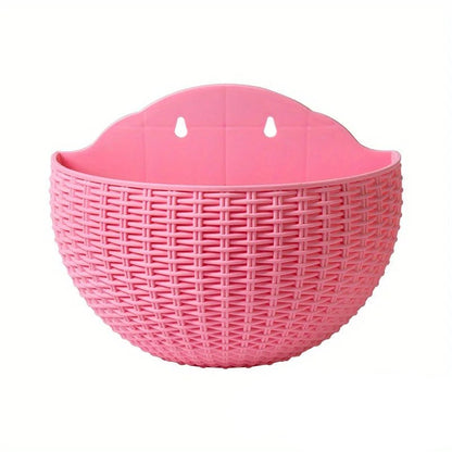Wall Planter Rattan-Look Water Reservoir & Drainage