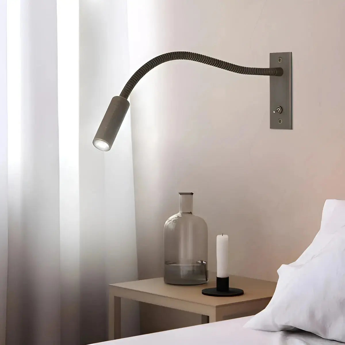 Wall Reading Lamp Gooseneck Integrated LED 3 Color Modes