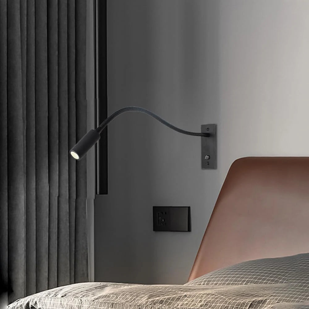 Wall Reading Lamp Gooseneck Integrated LED 3 Color Modes