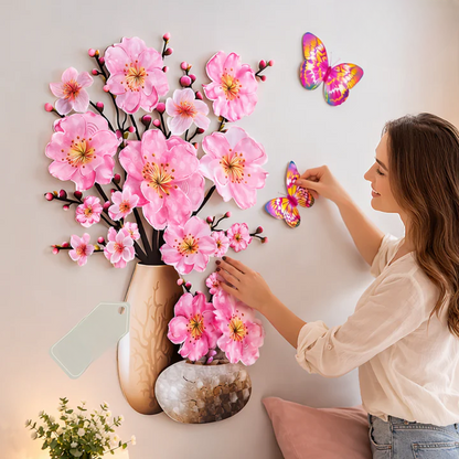 Wall Stickers Floral & Butterfly Self-Adhesive Repositionable