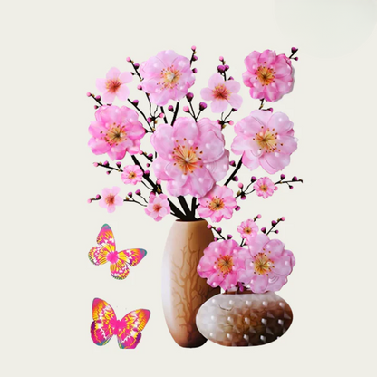 Wall Stickers Floral & Butterfly Self-Adhesive Repositionable