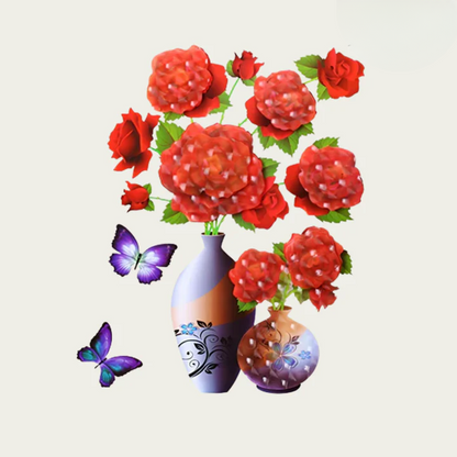 Wall Stickers Floral & Butterfly Self-Adhesive Repositionable