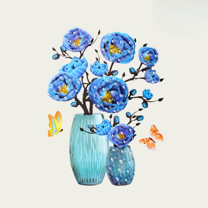 Wall Stickers Floral & Butterfly Self-Adhesive Repositionable