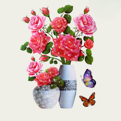 Wall Stickers Floral & Butterfly Self-Adhesive Repositionable