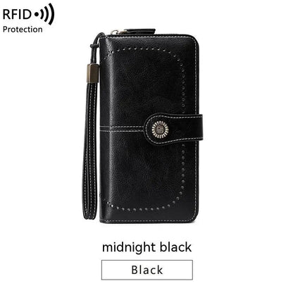 Wallet RFID Blocking 24-Card Water-Repellent PU Leather