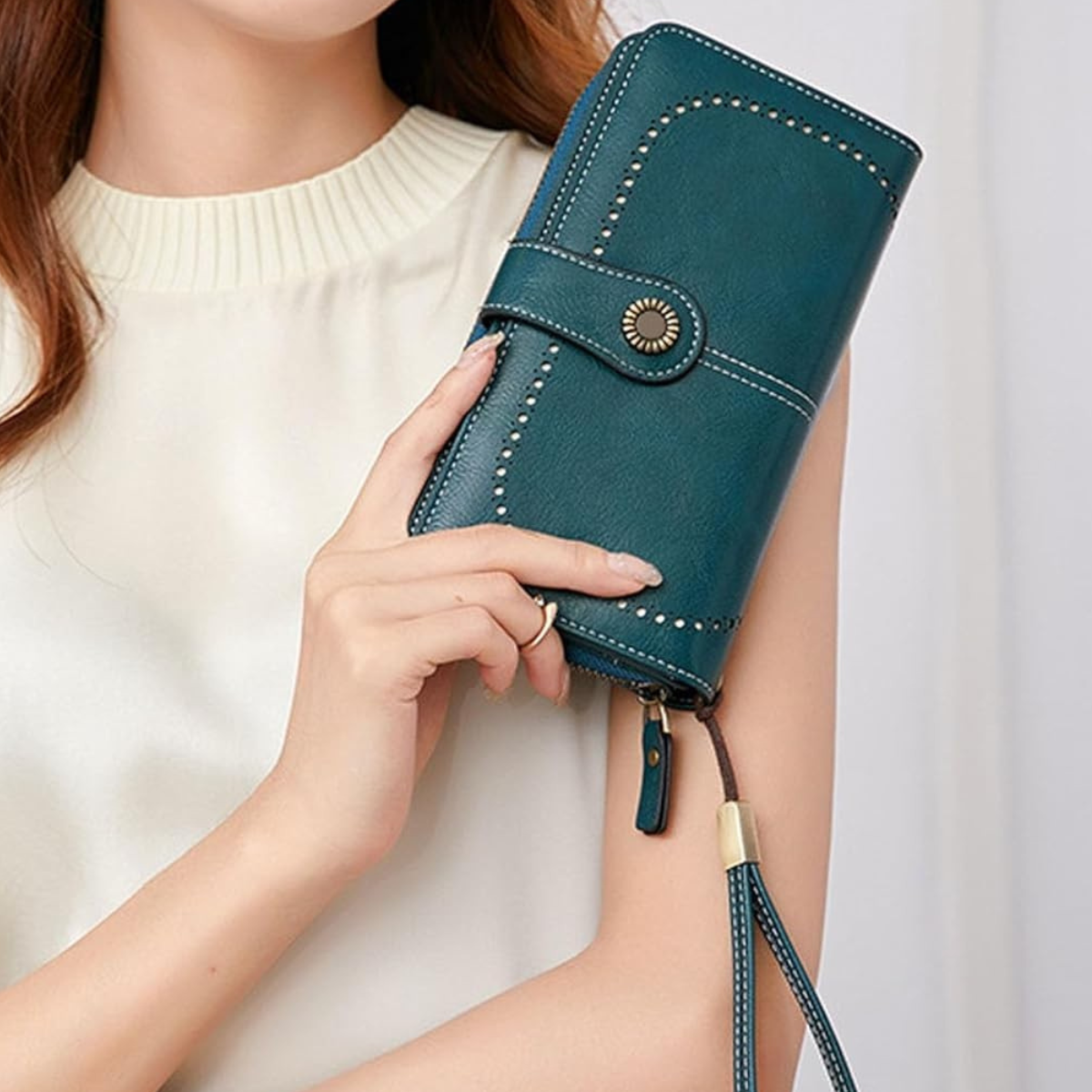 Wallet RFID Blocking 24-Card Water-Repellent PU Leather