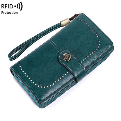 Wallet RFID Blocking 24-Card Water-Repellent PU Leather