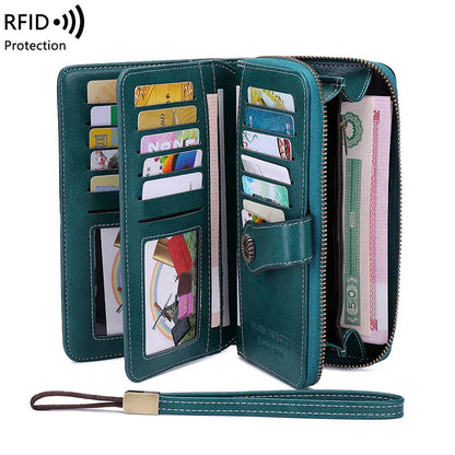 Wallet RFID Blocking 24-Card Water-Repellent PU Leather
