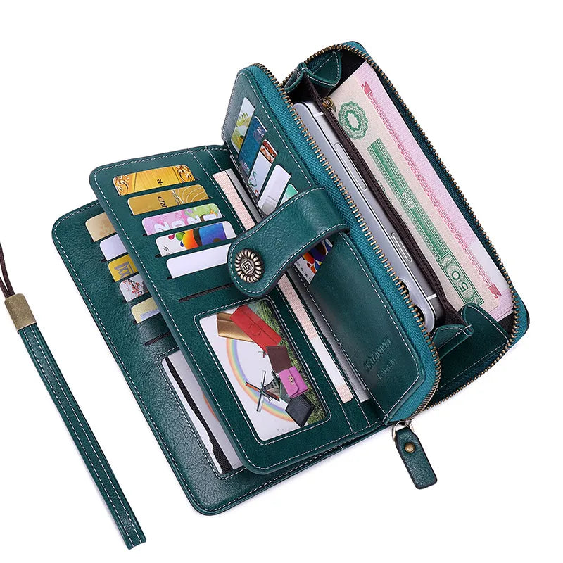 Wallet RFID Blocking 24-Card Water-Repellent PU Leather