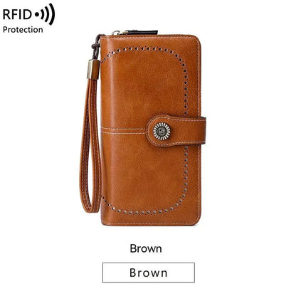 Wallet RFID Blocking 24-Card Water-Repellent PU Leather