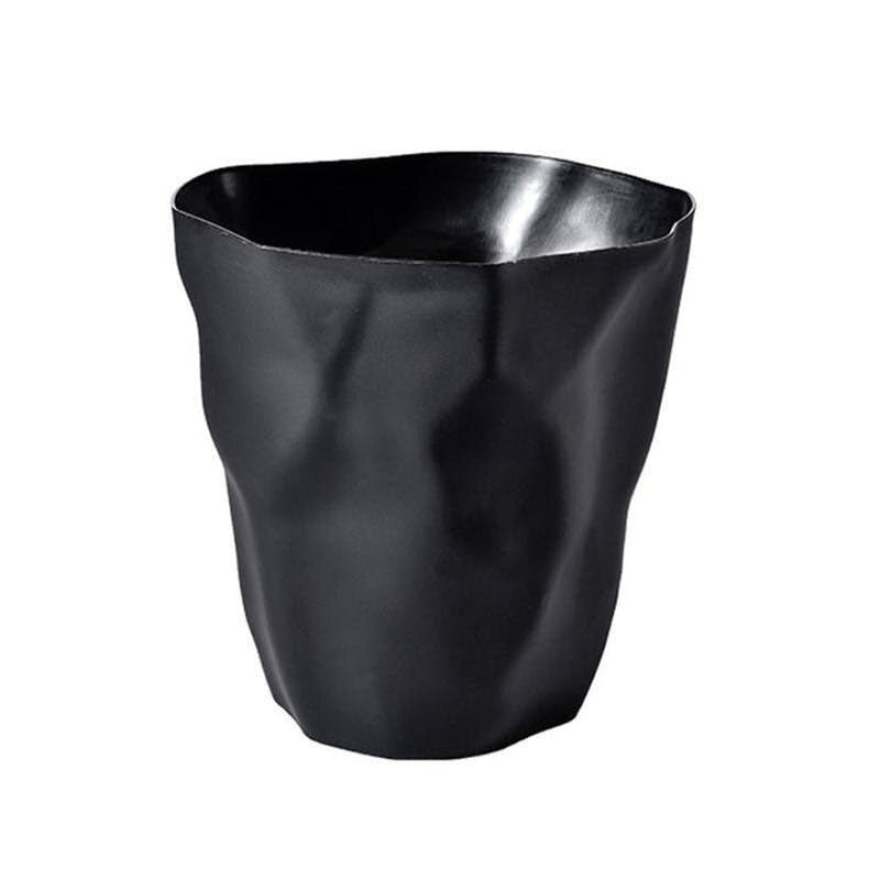 Wastebasket Sculptural Crumpled Design Open Top