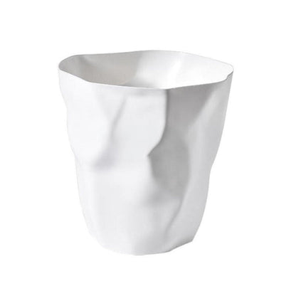 Wastebasket Sculptural Crumpled Design Open Top