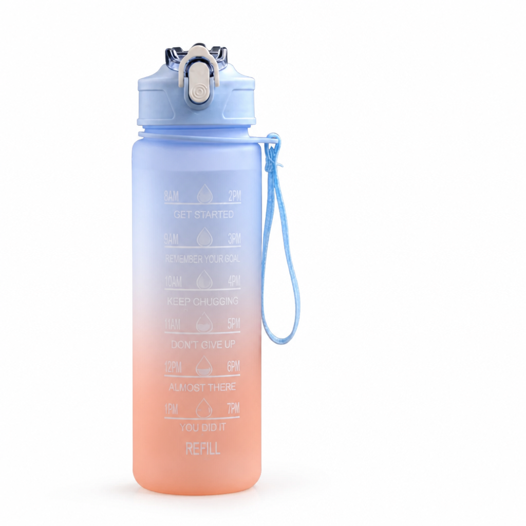 Water Bottle Hourly Markers Locking Flip-Top 850ml