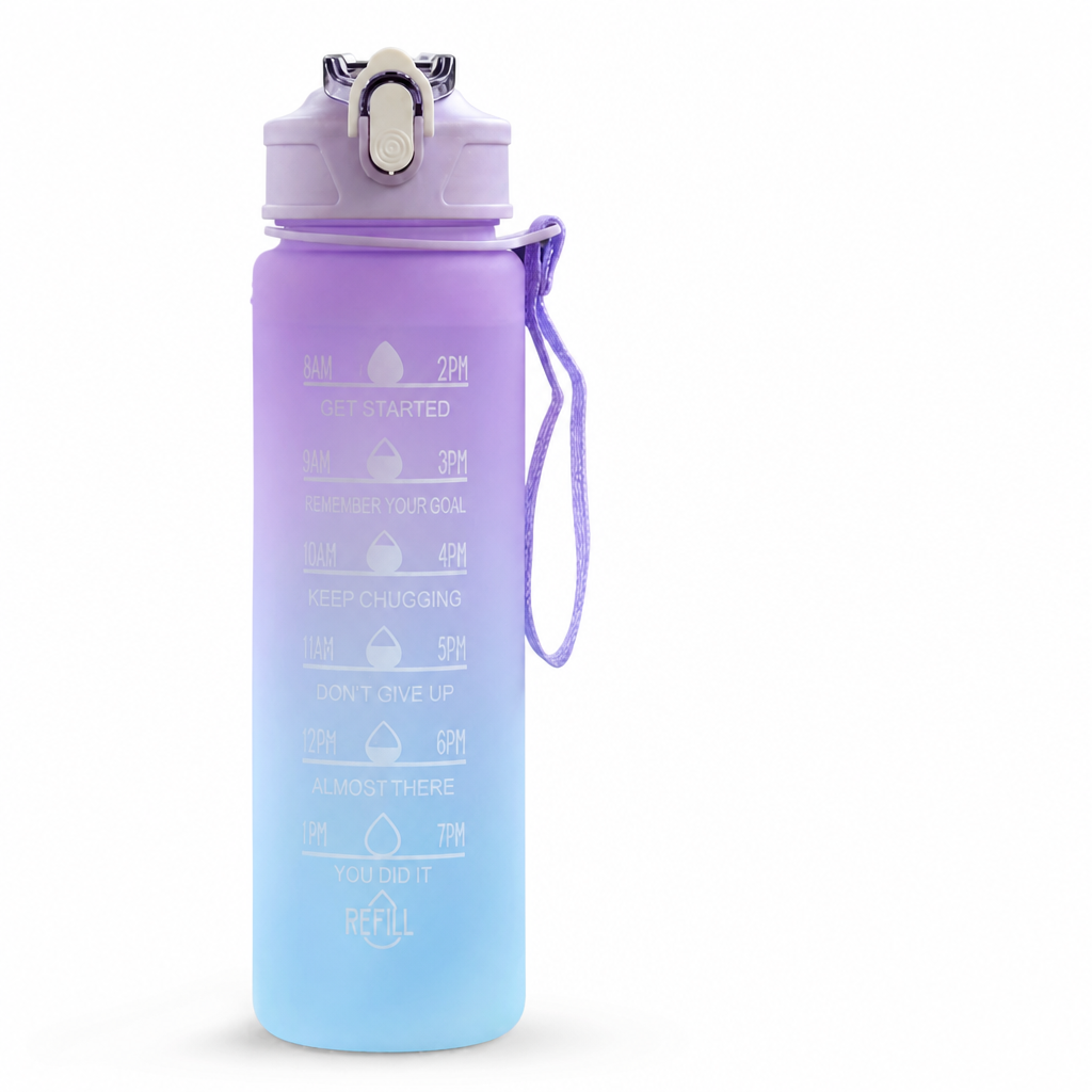 Water Bottle Hourly Markers Locking Flip-Top 850ml