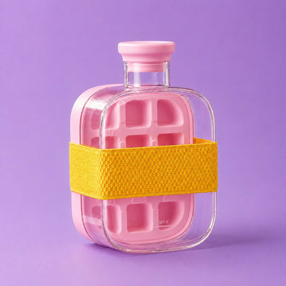 Water Bottle Leak-Proof Integrated Ice Mold & Silicone Sleeve